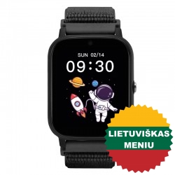 Išmanusis laikrodis su lietuvišku meniu Garett Kids Tech 4G Black velcro