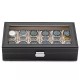 Watch storage box Black wood / Velour 12