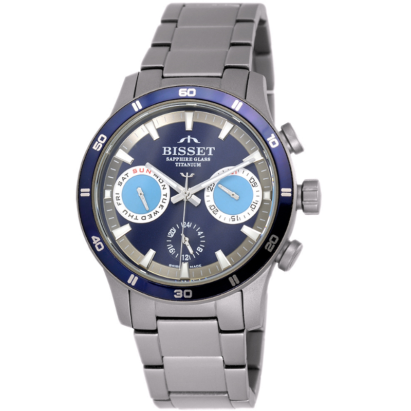 ᐈ Buy Men Swiss Sports Quartz Chronograph Watch Bisset BSCC93SIBR Red Dial  | Best price in store Vigriwatch