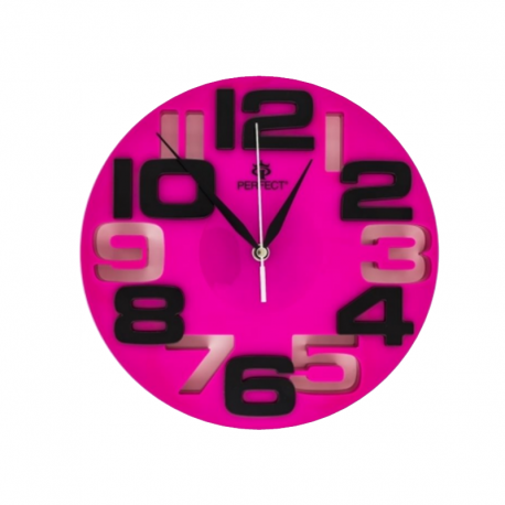 Clock PERFECT WL689A PINK/BLACK 